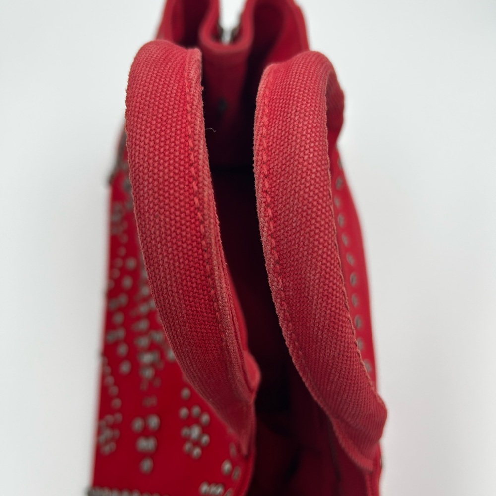 Prada Canapa Red Studded Tote Bag - Picture 11 of 11